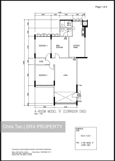 Blk 267 Tampines Street 21 (Tampines), HDB 4 Rooms #407965591